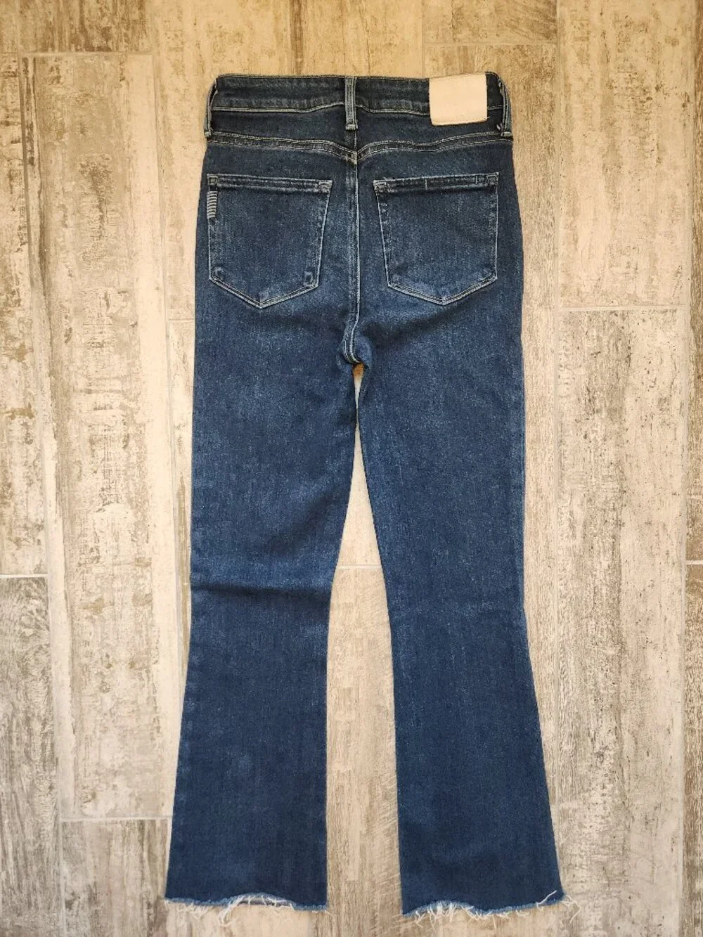 Paige Jeans Womens 26 Claudine Boot Cut High Rise Stretch Denim Raw Hem